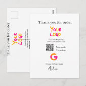 Google review bedrijfslogo website scan QR-code Briefkaart (Voorkant / Achterkant)