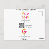 Google review bedrijfslogo website scan QR-code Briefkaart (Achterkant)