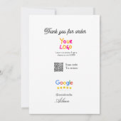 Google review bedrijfslogo website scan QR-code Kaart (Achterkant)