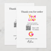 Google review bedrijfslogo website scan QR-code Kaart (Voorkant / Achterkant)