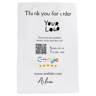 Google review bedrijfslogo website scan QR-code Medium Cadeauzakje