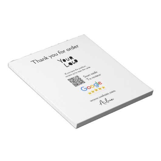 Google review bedrijfslogo website scan QR-code Notitieblok (Schuin)