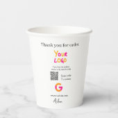 Google review bedrijfslogo website scan QR-code Papieren Bekers (Achterkant)