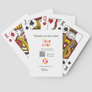Google review bedrijfslogo website scan QR-code Pokerkaarten