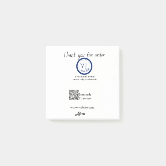 Google review bedrijfslogo website scan QR-code Post-it® Notes (Voorkant)