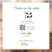Google review bedrijfslogo website scan QR-code Raamsticker (Vel 2)