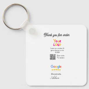 Google review bedrijfslogo website scan QR-code Sleutelhanger