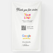 Google review bedrijfslogo website scan QR-code Spandoek (Verticaal)