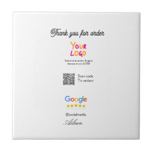 Google review bedrijfslogo website scan QR-code Tegeltje