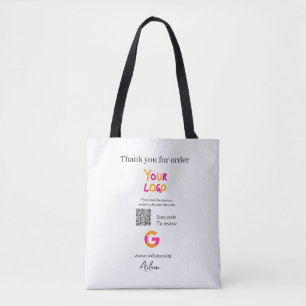 Google review bedrijfslogo website scan QR-code Tote Bag