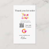 Google review bedrijfslogo website scan QR-code Visitekaartje (Achterkant)