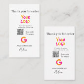 Google review bedrijfslogo website scan QR-code Visitekaartje (Voorkant / Achterkant)