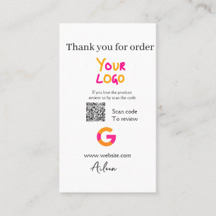 Google review bedrijfslogo website scan QR-code Visitekaartje