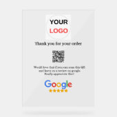 Google review business logo Scan QR review Acryl Bord (Voorkant)