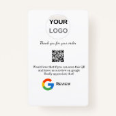 Google review business logo Scan QR review Badge (Voorkant)