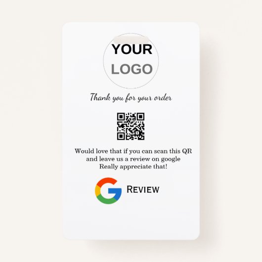 Google review business logo Scan QR review Badge (Achterkant)
