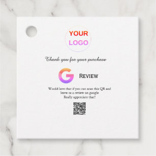 Google review business logo Scan QR review Bedankjes Labels