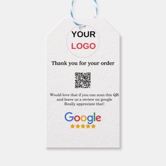 Google review business logo Scan QR review Cadeaulabel (Voorkant)