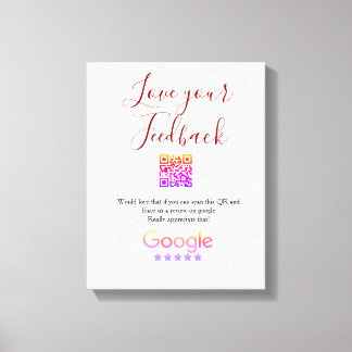 Google review business logo Scan QR review Canvas Afdruk