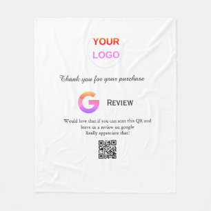 Google review business logo Scan QR review Fleece Deken