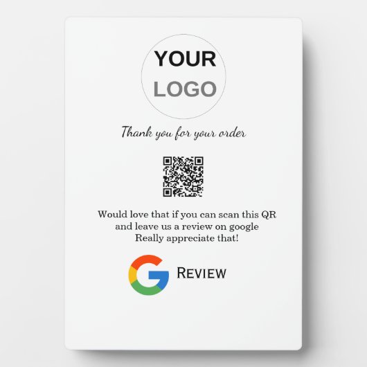 Google review business logo Scan QR review Fotoplaat (voorkant)