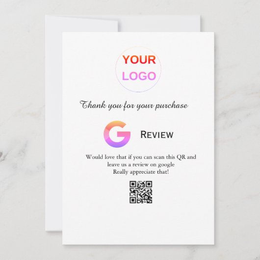 Google review business logo Scan QR review Kaart (Voorkant)