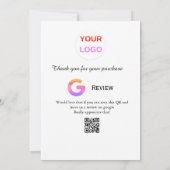 Google review business logo Scan QR review Kaart (Achterkant)
