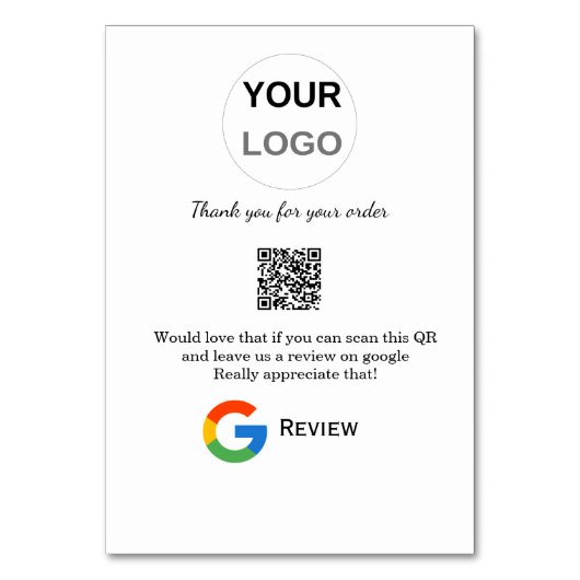 Google review business logo Scan QR review Kaart (Voorkant)