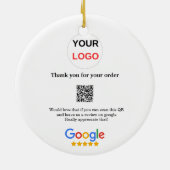 Google review business logo Scan QR review Keramisch Ornament (Achterkant)