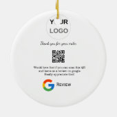 Google review business logo Scan QR review Keramisch Ornament (Achterkant)