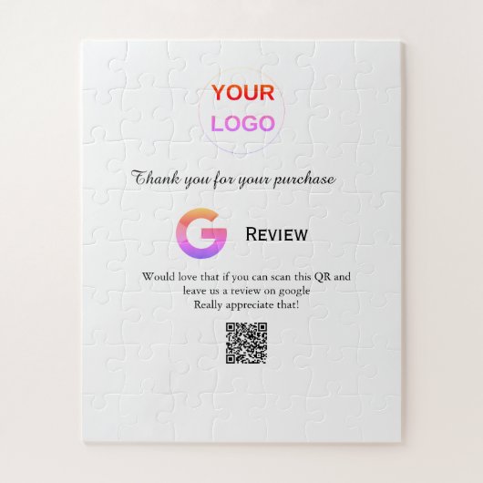 Google review business logo Scan QR review Legpuzzel (Verticaal)