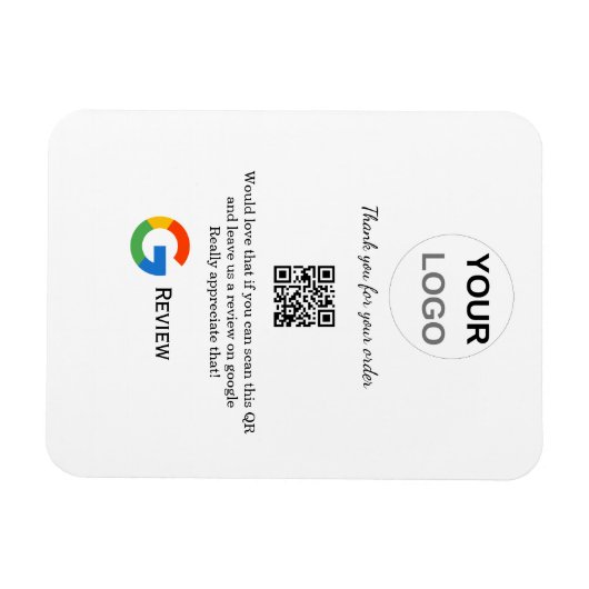 Google review business logo Scan QR review Magneet (Horizontaal)