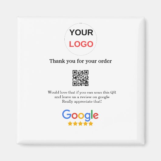 Google review business logo Scan QR review Magneet (Voorkant)