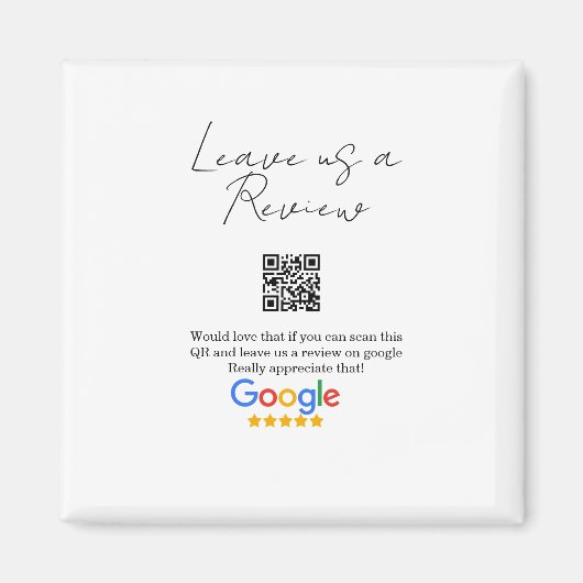 Google review business logo Scan QR review Magneet (Voorkant)