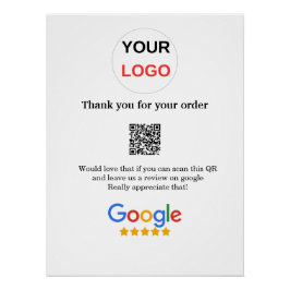 Google review business logo Scan QR review Perfect Poster