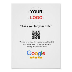 Google review business logo Scan QR review Perfect Poster