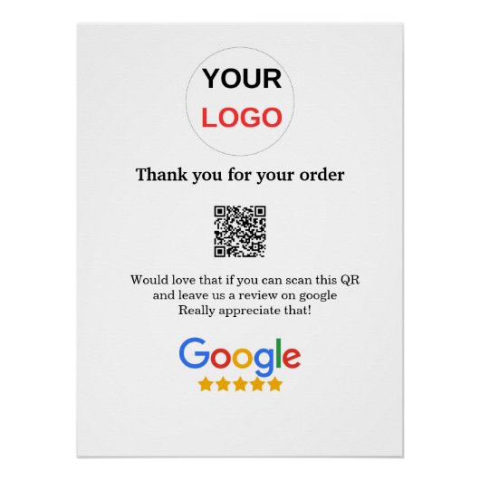 Google review business logo Scan QR review Perfect Poster (Voorkant)