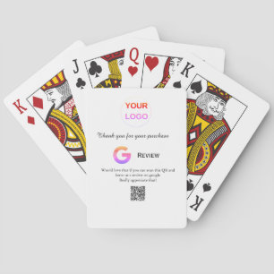 Google review business logo Scan QR review Pokerkaarten