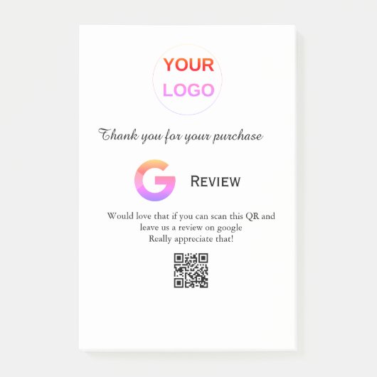 Google review business logo Scan QR review Post-it® Notes (Voorkant)