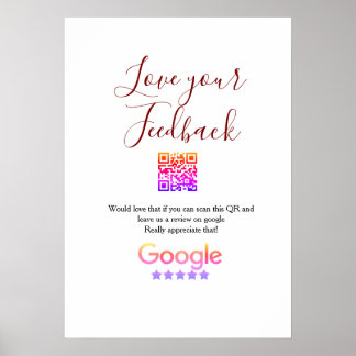 Google review business logo Scan QR review Poster
