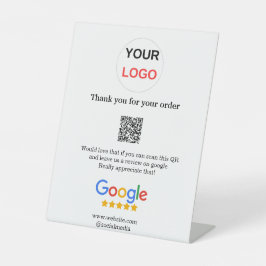 Google review business logo Scan QR review Reclamebord Met Voetstuk