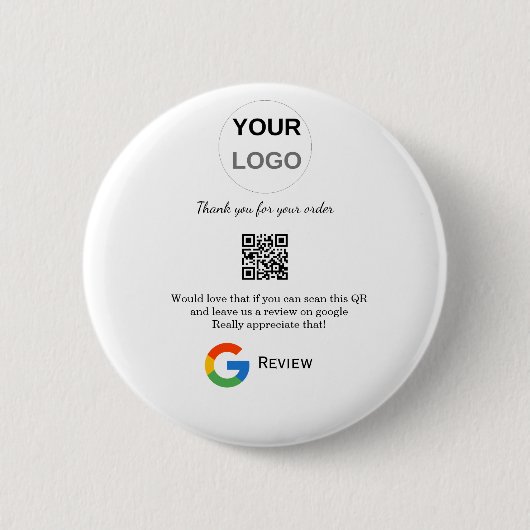 Google review business logo Scan QR review Ronde Button 5,7 Cm (Voorkant)