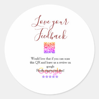 Google review business logo Scan QR review Ronde Sticker