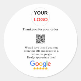 Google review business logo Scan QR review Ronde Sticker