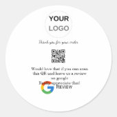 Google review business logo Scan QR review Ronde Sticker (Voorkant)