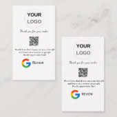 Google review business logo Scan QR review Visitekaartje (Voorkant / Achterkant)
