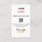 Google review business logo Scan QR review Visitekaartje (Achterkant)