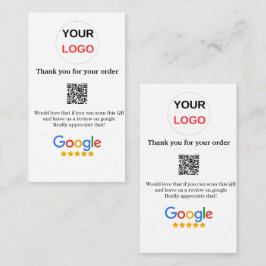 Google review business logo Scan QR review Visitekaartje