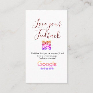 Google review business logo Scan QR review Visitekaartje