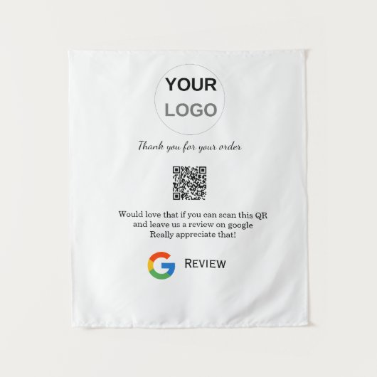 Google review business logo Scan QR review Wandkleed (Voorkant)
